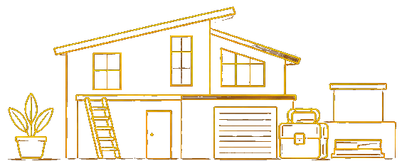Ilustração de casa e ferramentas